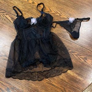 Victoria’s Secret Black lace lingerie set